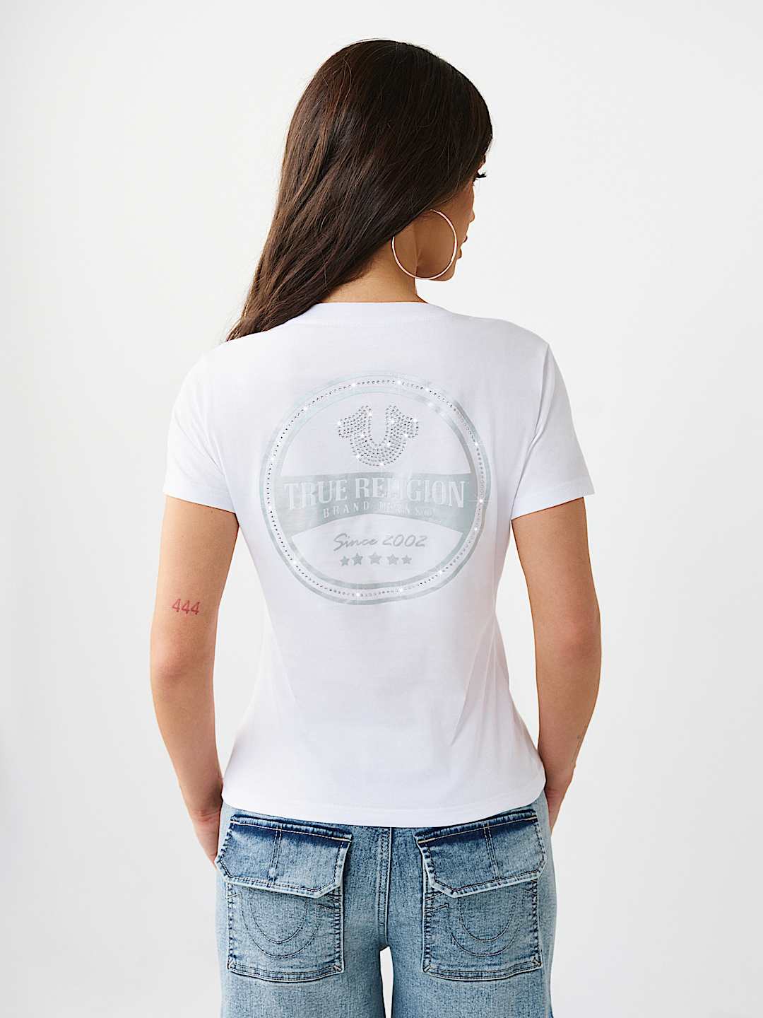 IRIDESCENT LOGO V-NECK TEE, image 6