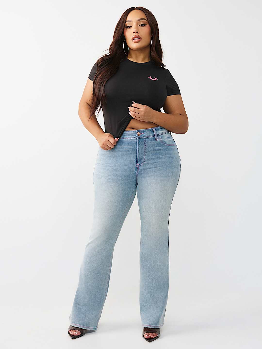 PLUS BECCA MID RISE MULTI-STITCH FLAP BOOTCUT JEAN, image 3