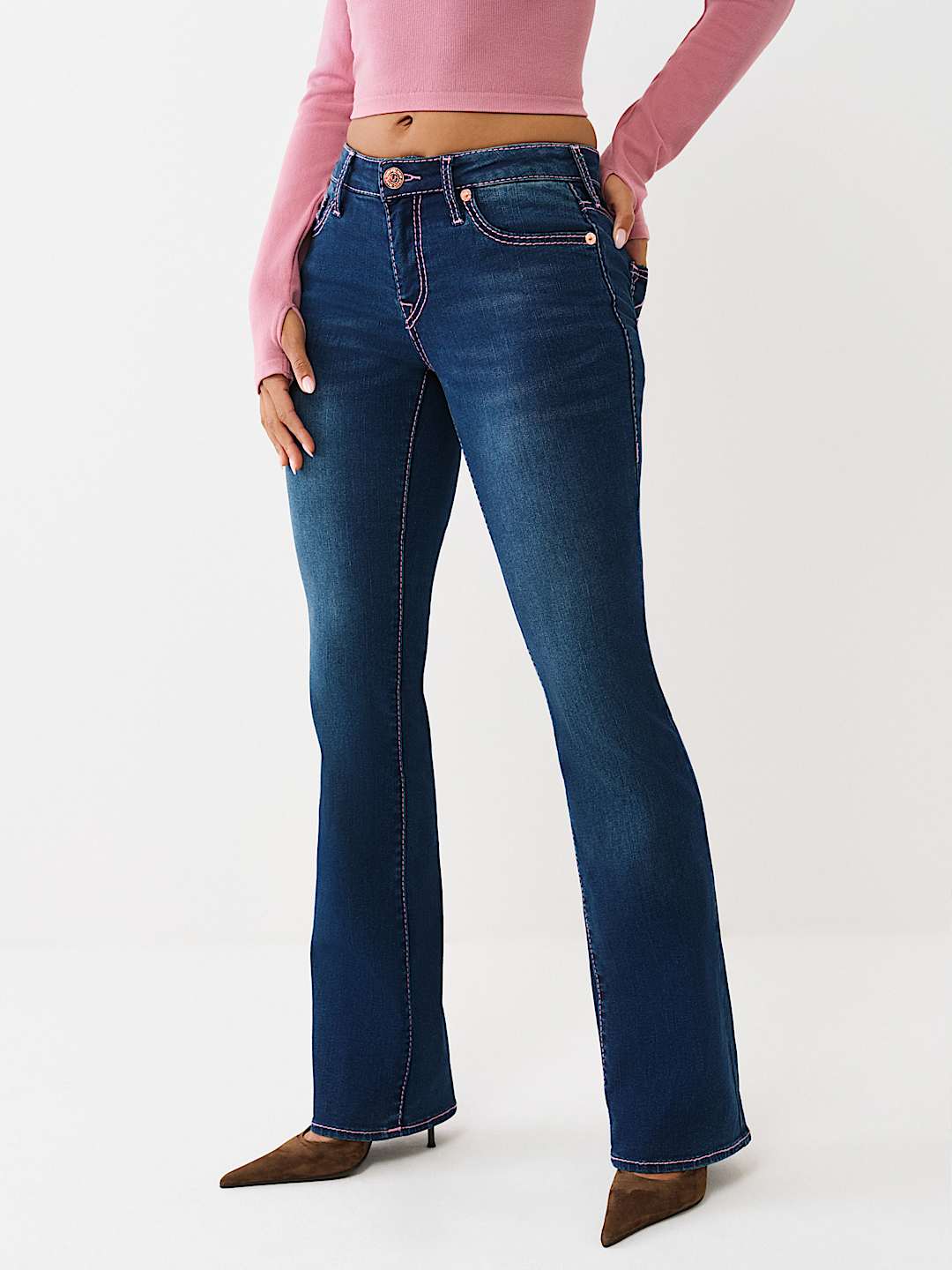 BECCA MID RISE BIG T BOOTCUT JEAN, image 4