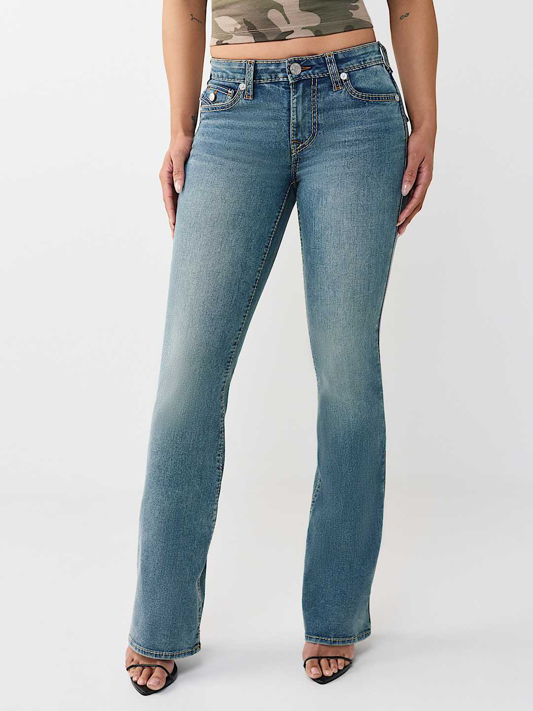 BECCA MID RISE BIG T FLAP BOOTCUT JEAN, image 2
