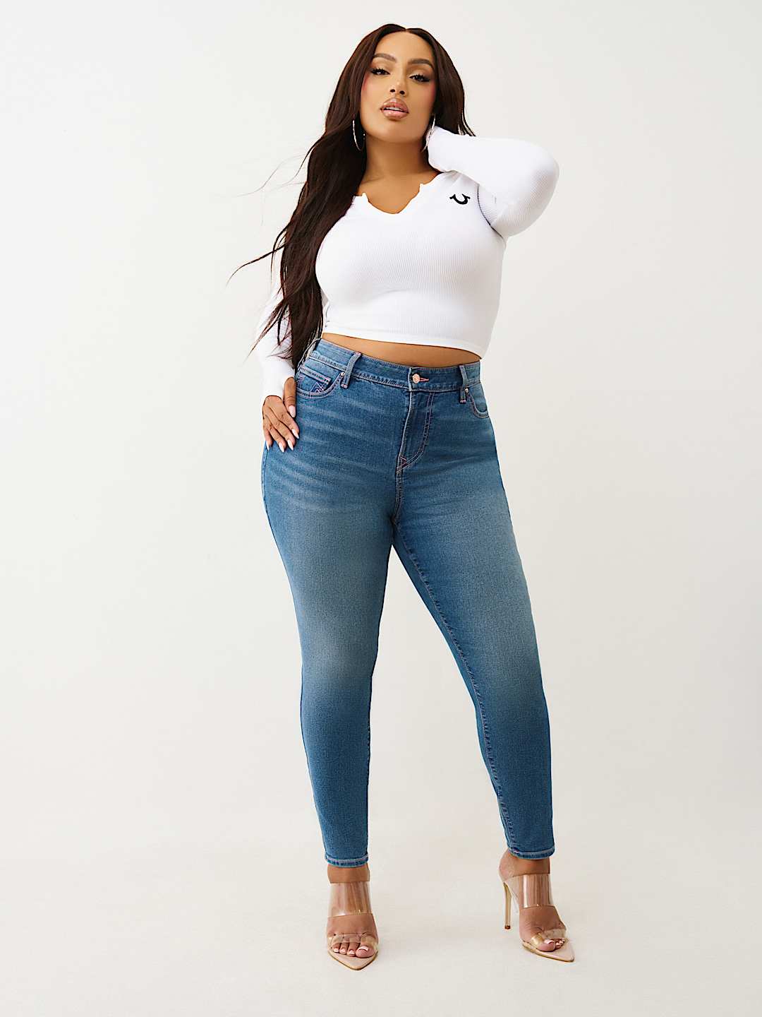 PLUS JENNIE MID RISE CURVY SKINNY JEAN, image 3