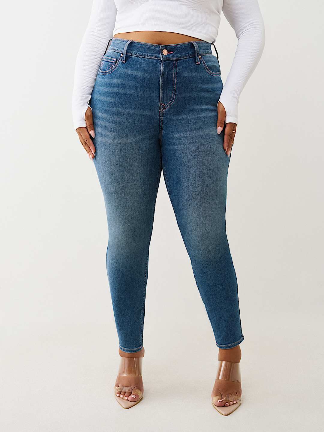 PLUS JENNIE MID RISE CURVY SKINNY JEAN, image 1