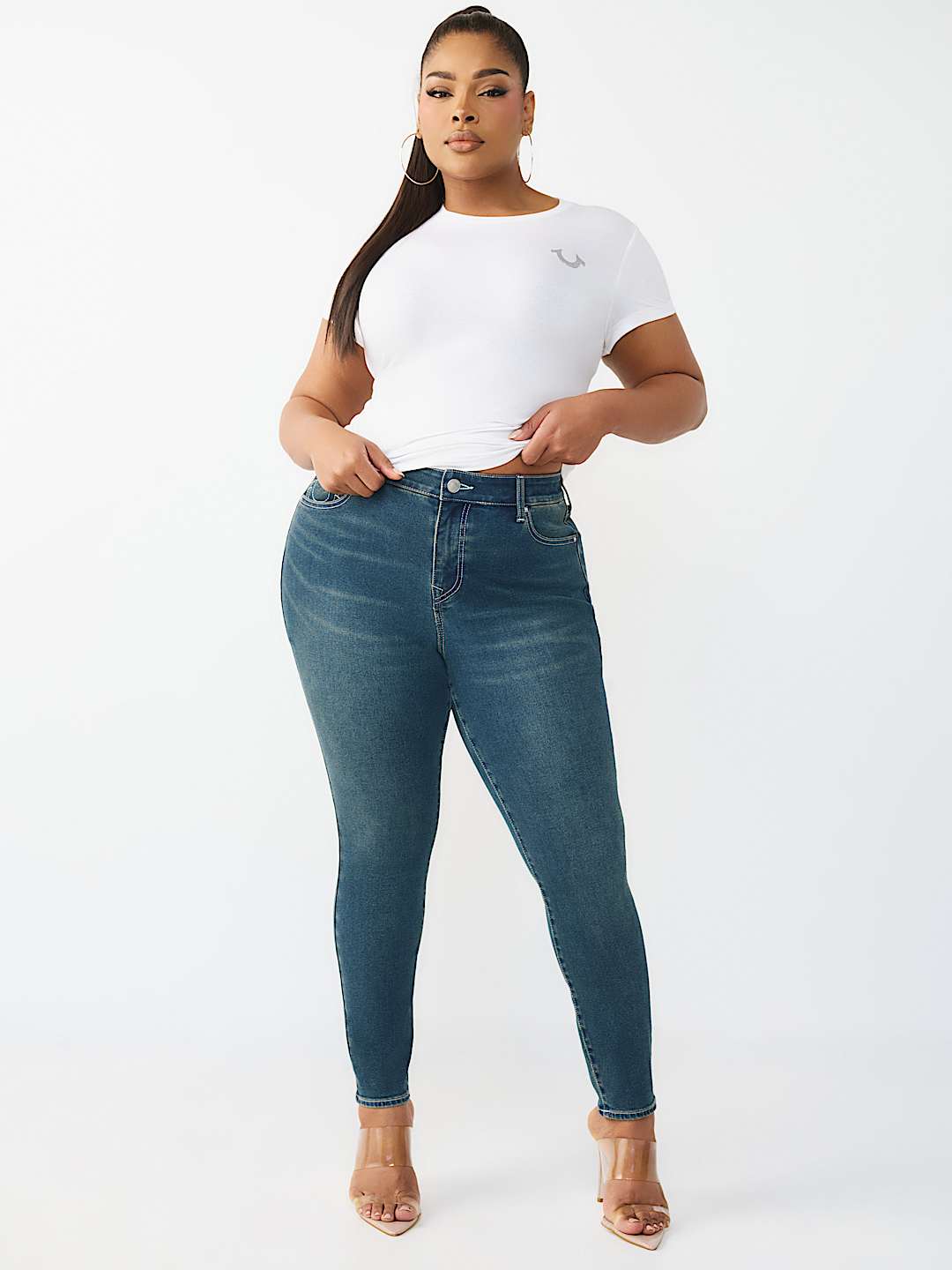 PLUS JENNIE MID RISE CURVY SKINNY JEAN, image 2