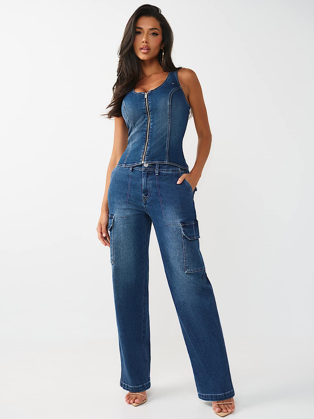DENIM CARGO STRAIGHT PANT, image 3