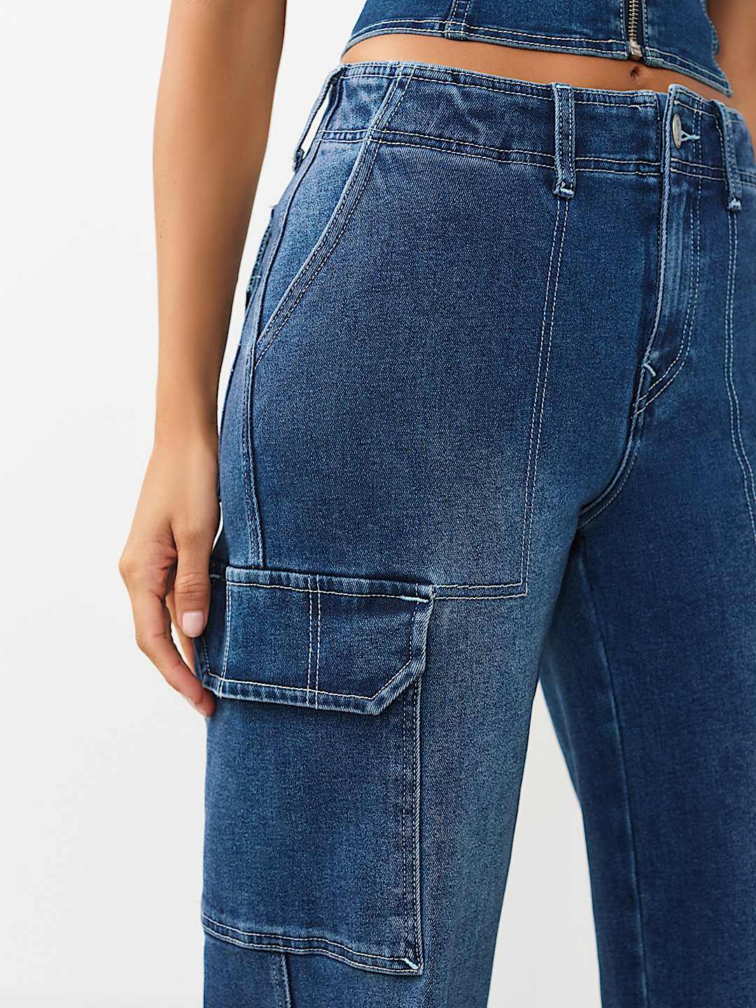 DENIM CARGO STRAIGHT PANT, image 5