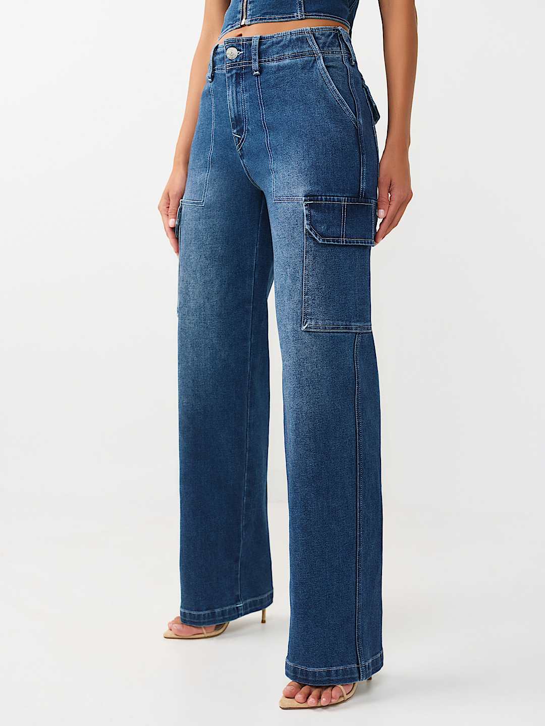 DENIM CARGO STRAIGHT PANT, image 1