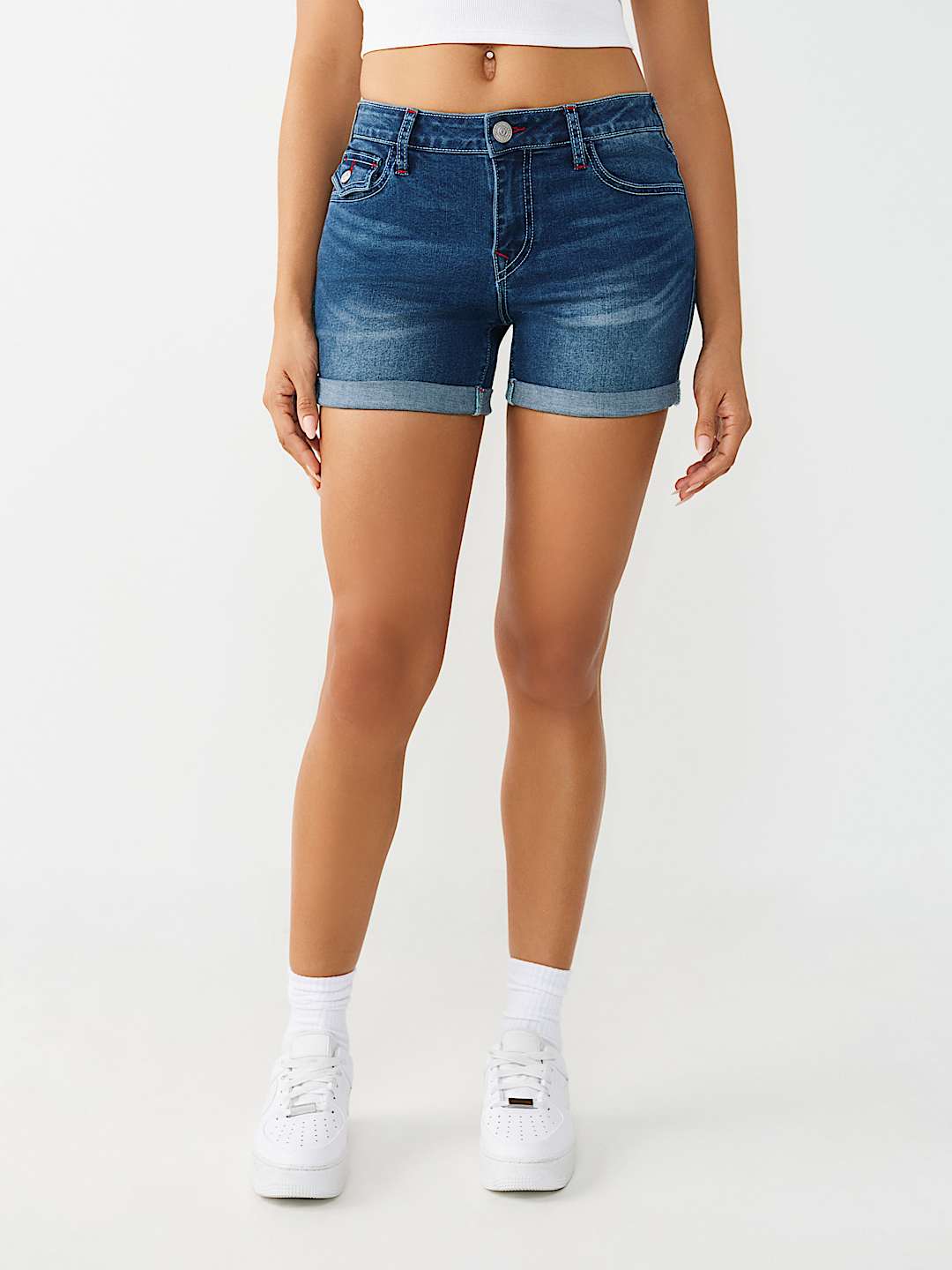 SHORTS JAYDE DE TIRO MEDIO CON SOLAPA, image 2