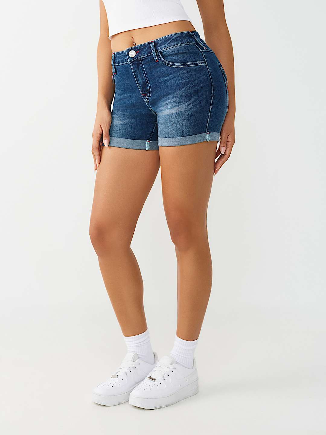 SHORTS JAYDE DE TIRO MEDIO CON SOLAPA, image 4