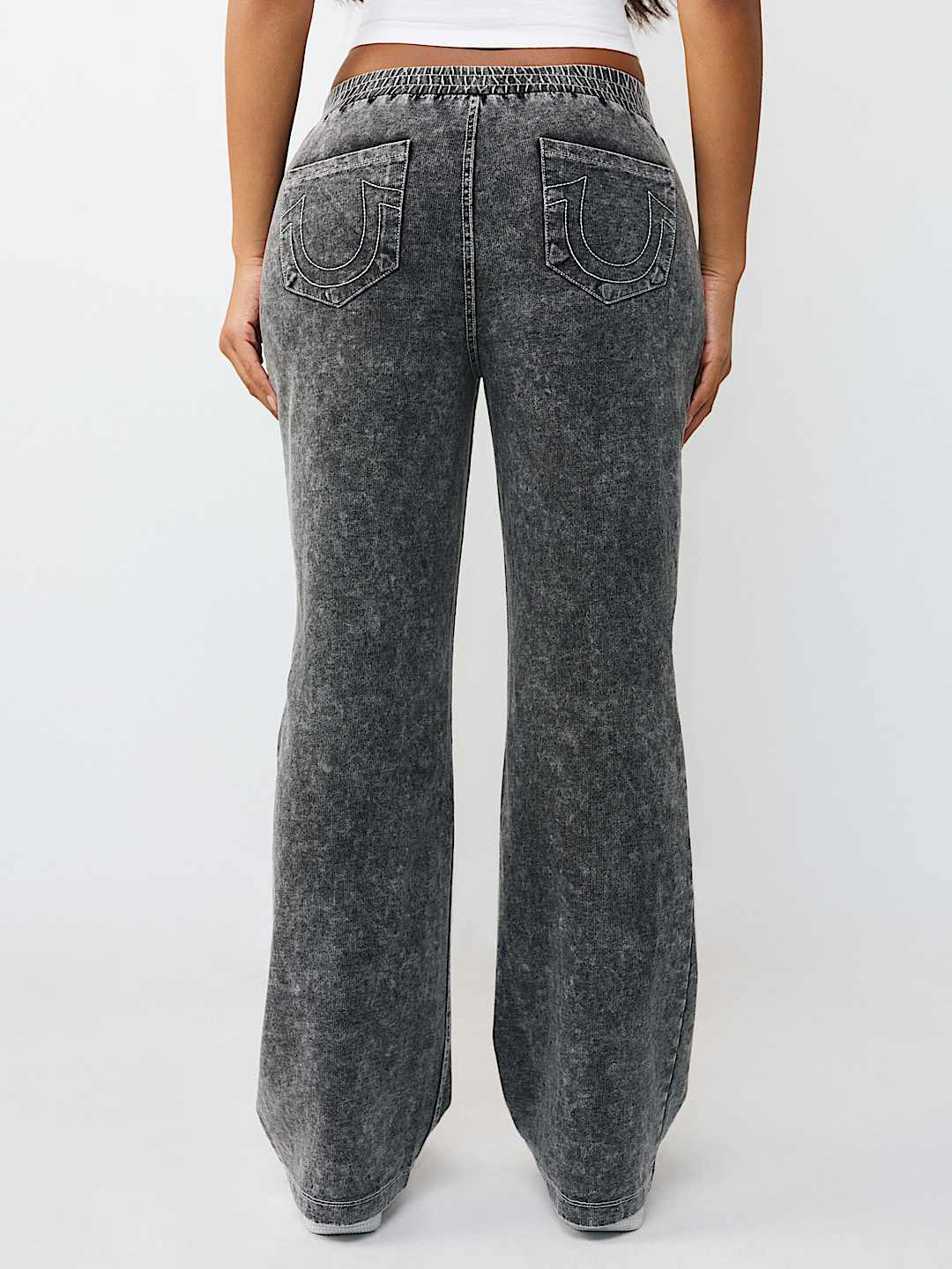 HORSESHOE WING FAUX DENIM SWEATPANT, image 5