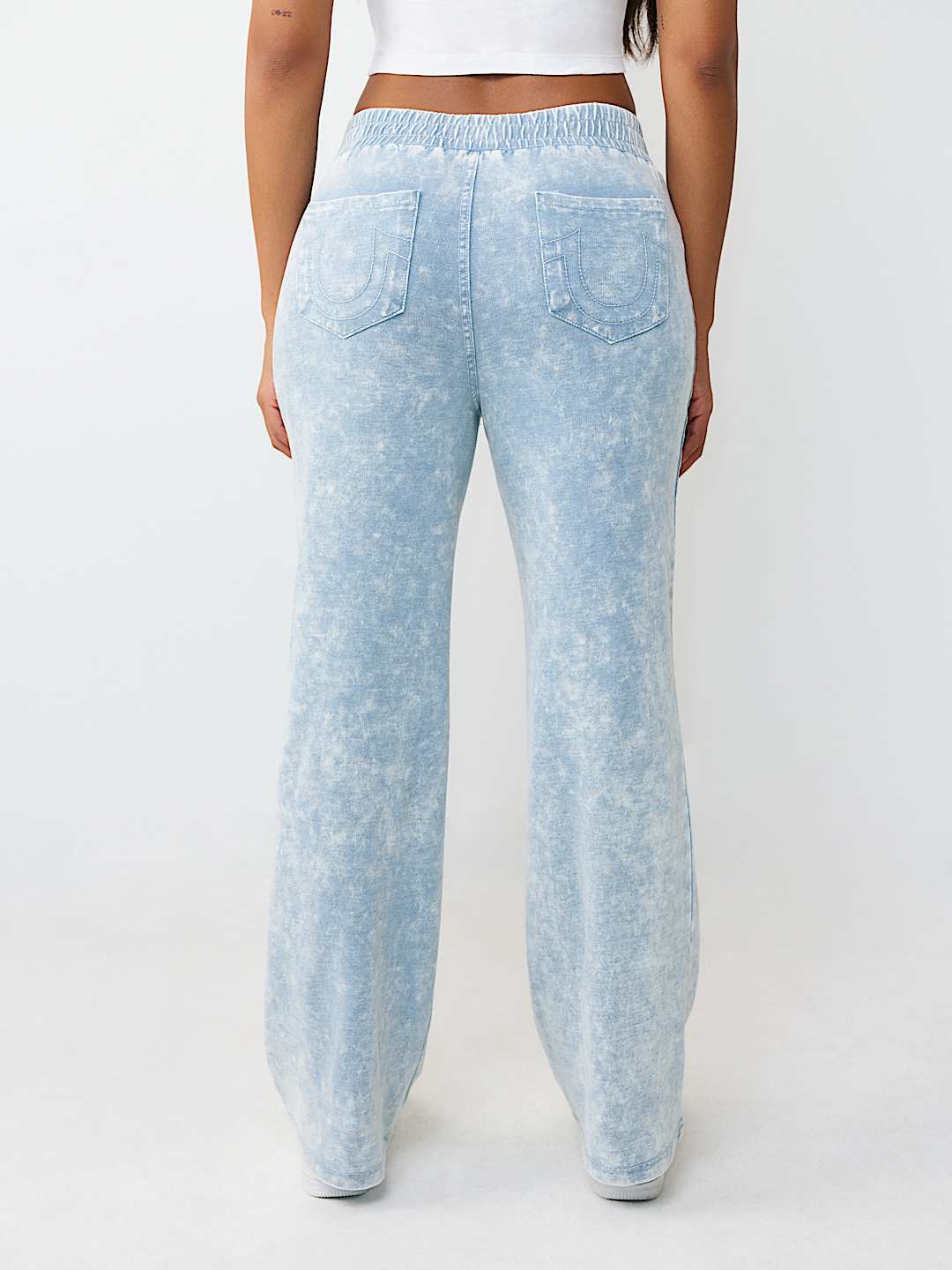 HORSESHOE WING FAUX DENIM SWEATPANT, image 5