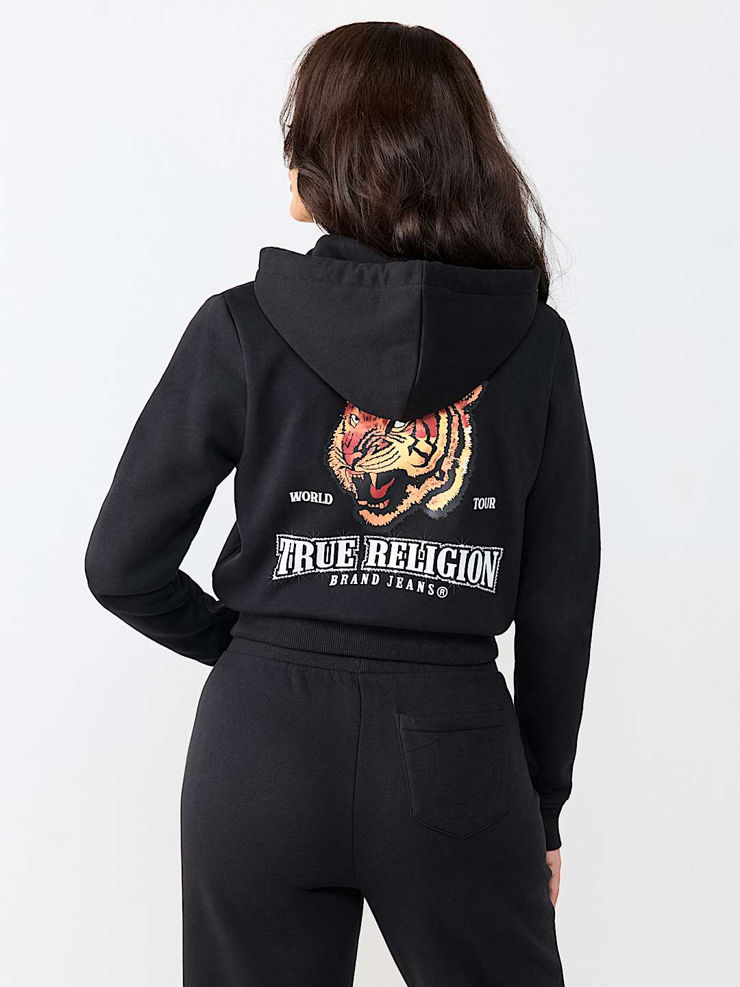 TIGER SHRUNKEN ZIP HOODIE