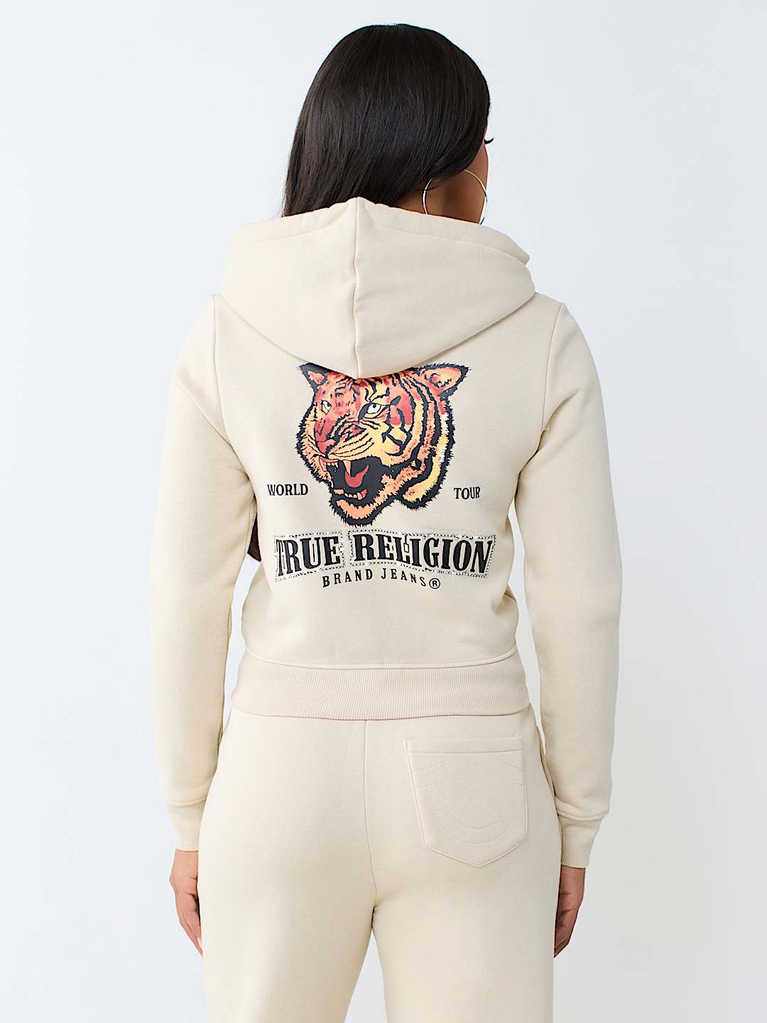 TIGER SHRUNKEN ZIP HOODIE