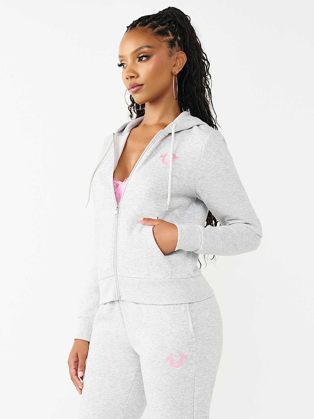 GLITTER BUDDHA CLASSIC ZIP HOODIE, image 4