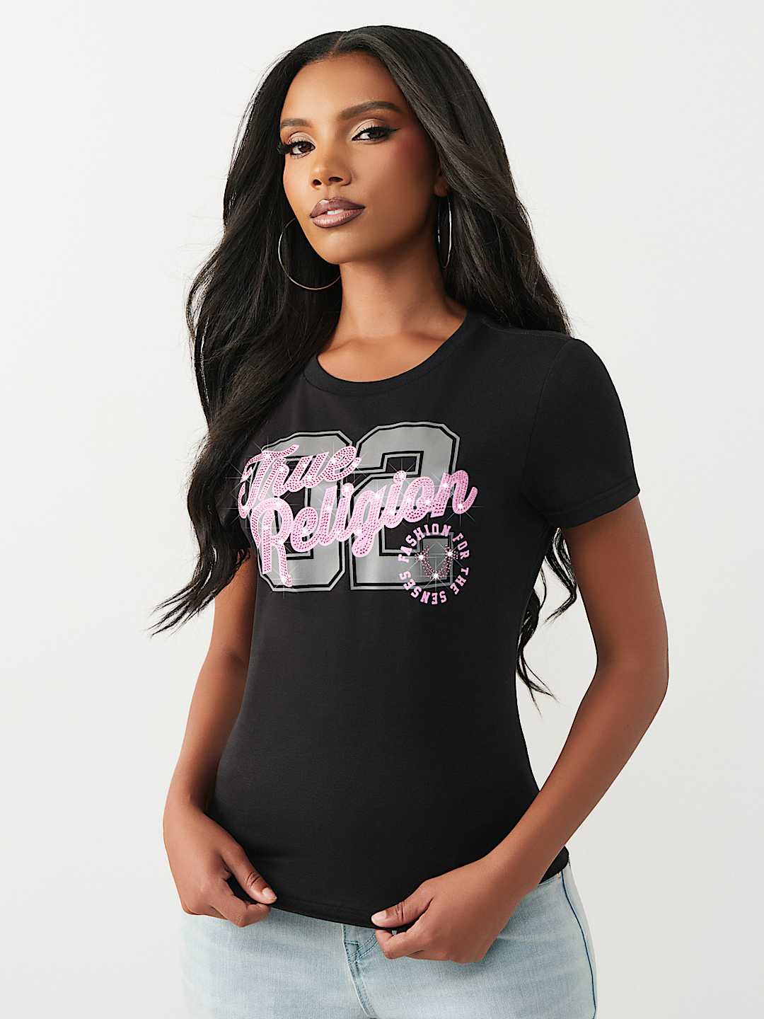 CRYSTAL HORSESHOE CREWNECK TEE, image 4