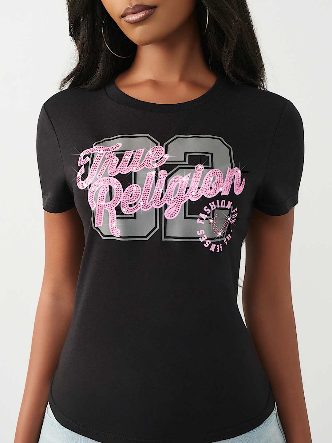 CRYSTAL HORSESHOE CREWNECK TEE, image 1