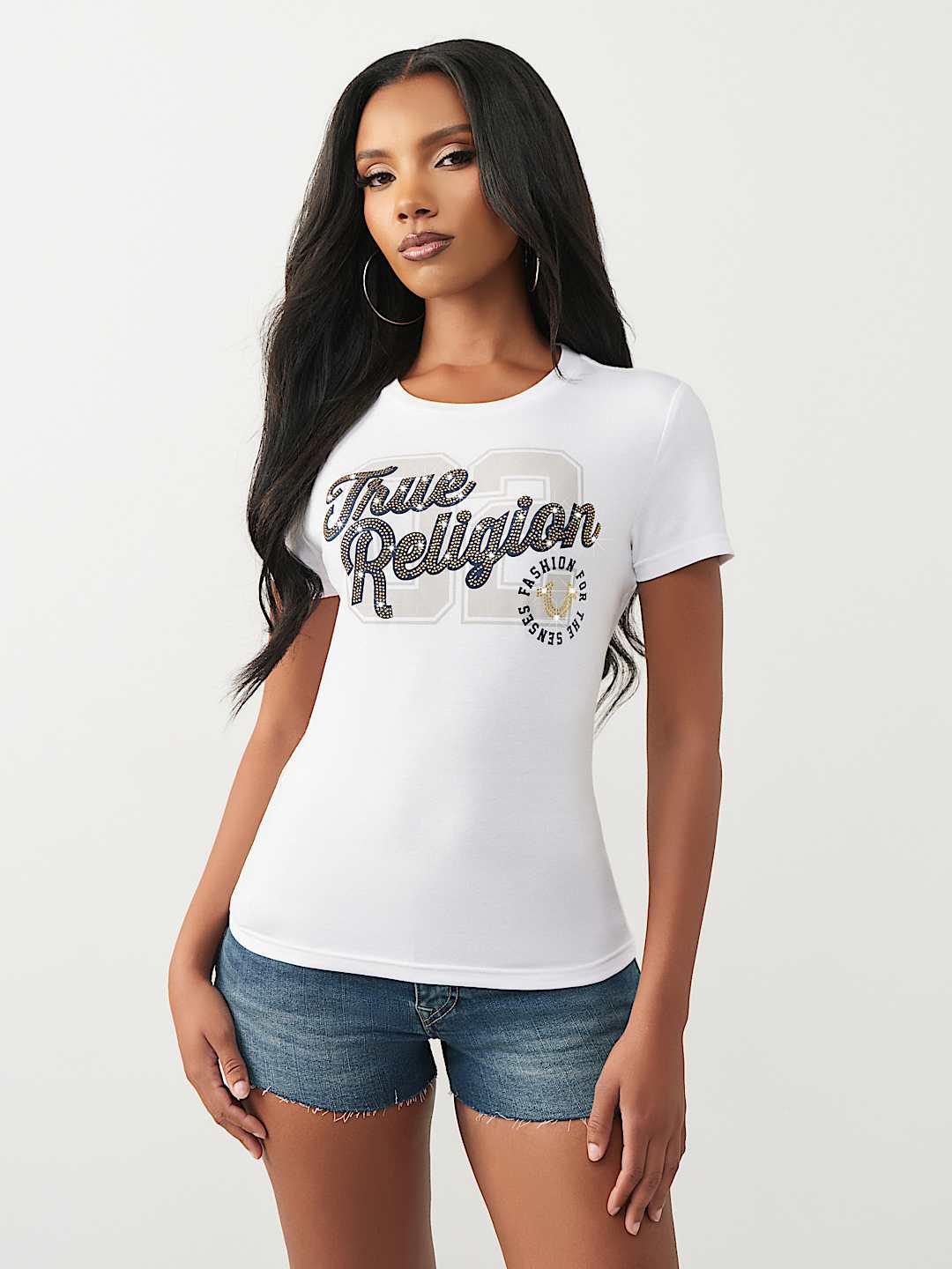 CRYSTAL HORSESHOE CREWNECK TEE, image 2