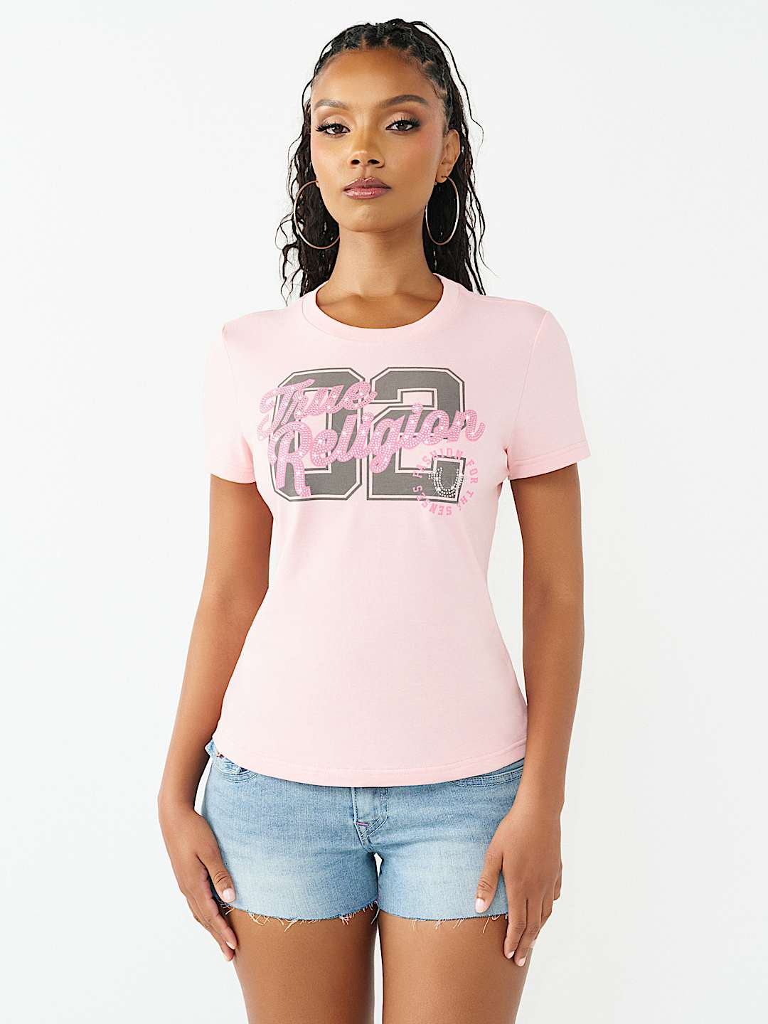 CRYSTAL HORSESHOE CREWNECK TEE, image 2