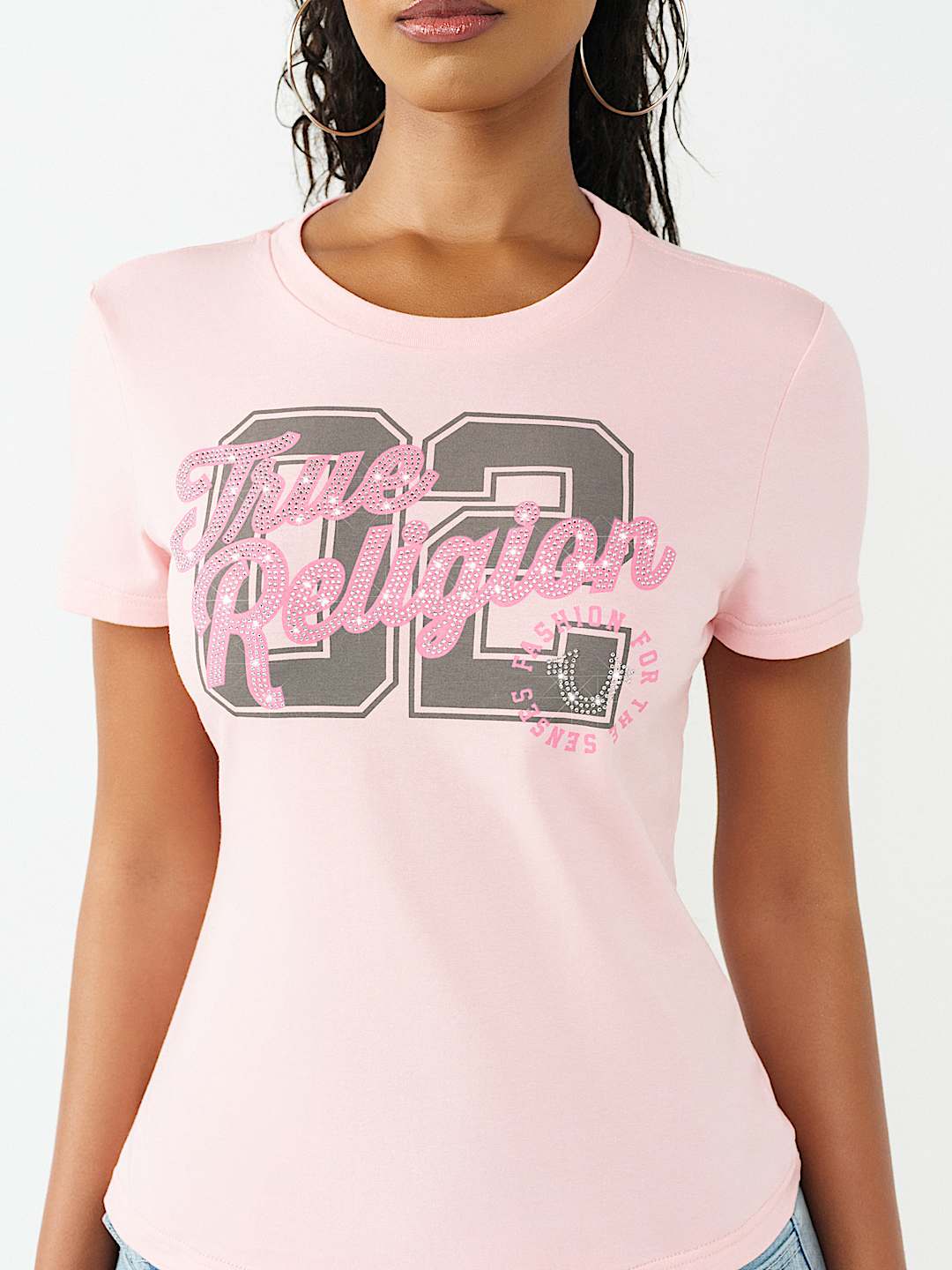 CRYSTAL HORSESHOE CREWNECK TEE, image 1