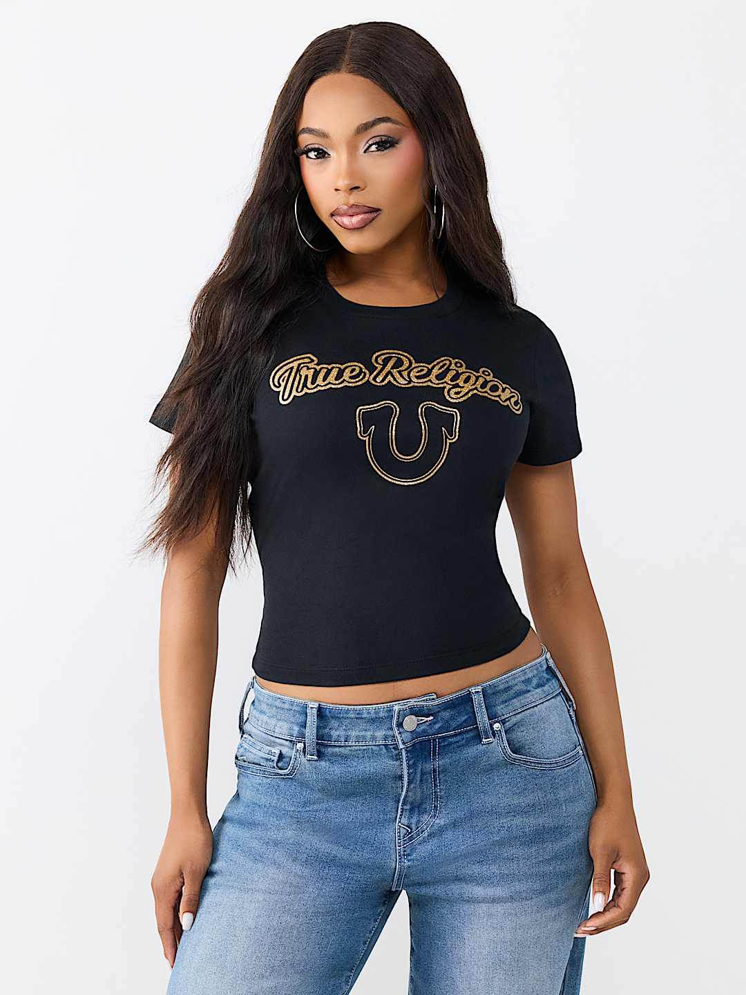 GLITTER RELAXED SHRUNKEN TEE