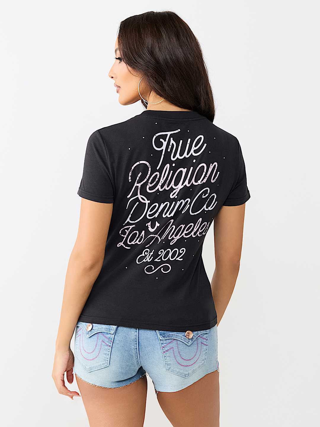 DISTRESSED HORSESHOE CREWNECK TEE