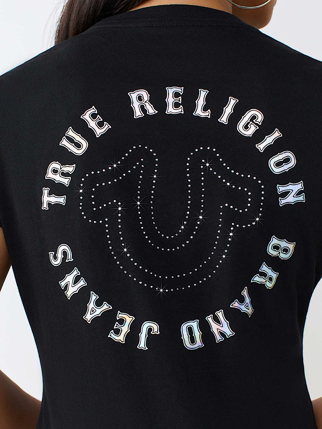 IRIDESCENT LOGO CREWNECK TEE