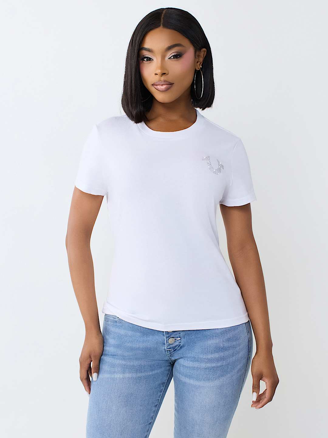 IRIDESCENT LOGO CREWNECK TEE
