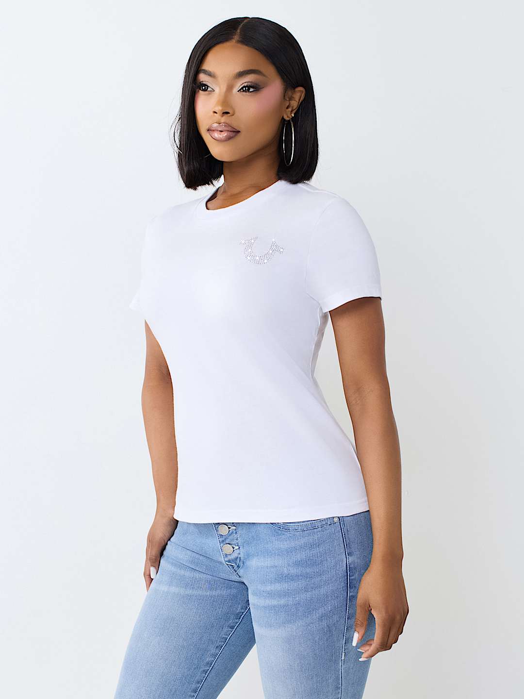 IRIDESCENT LOGO CREWNECK TEE
