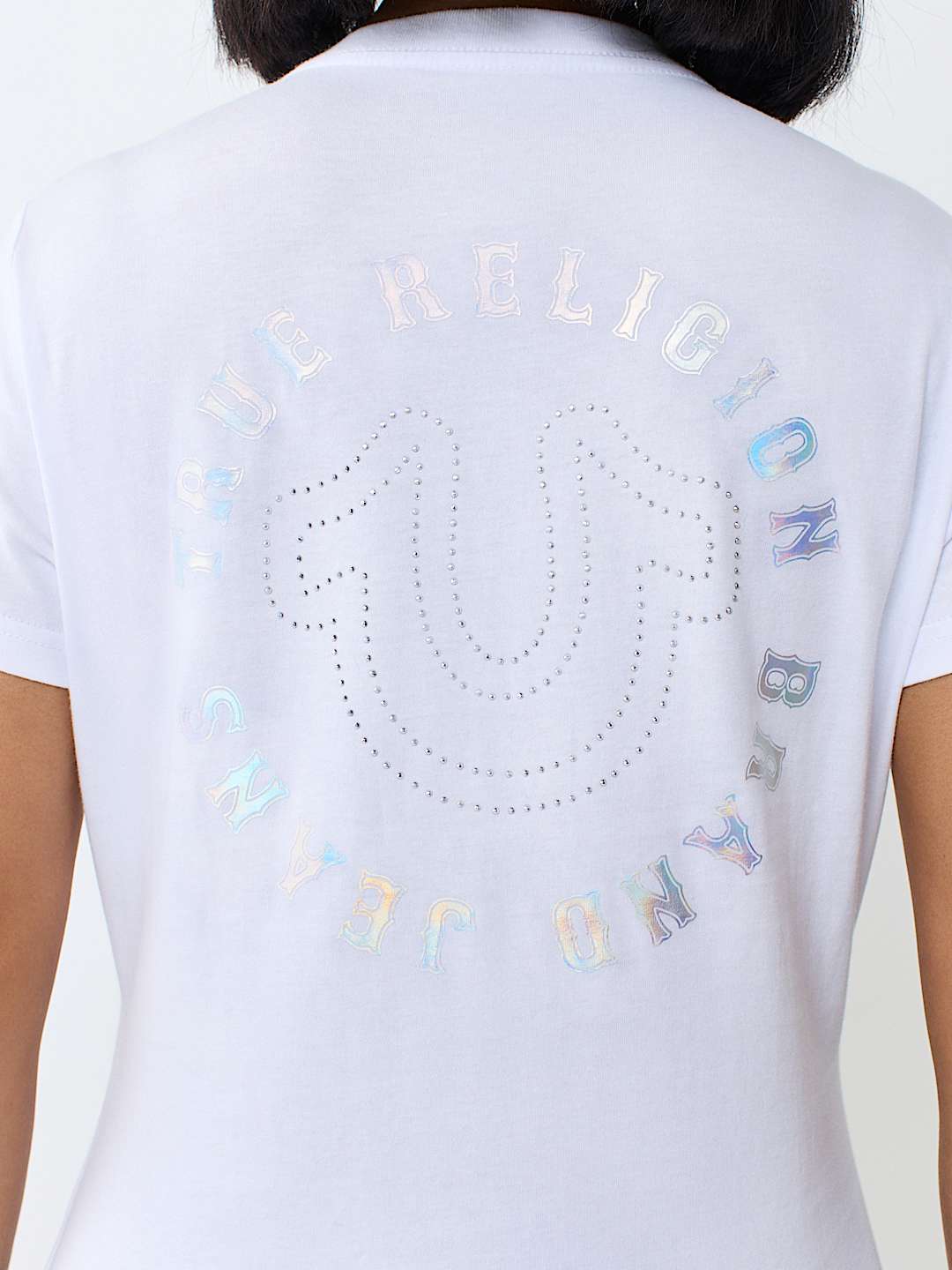 IRIDESCENT LOGO CREWNECK TEE