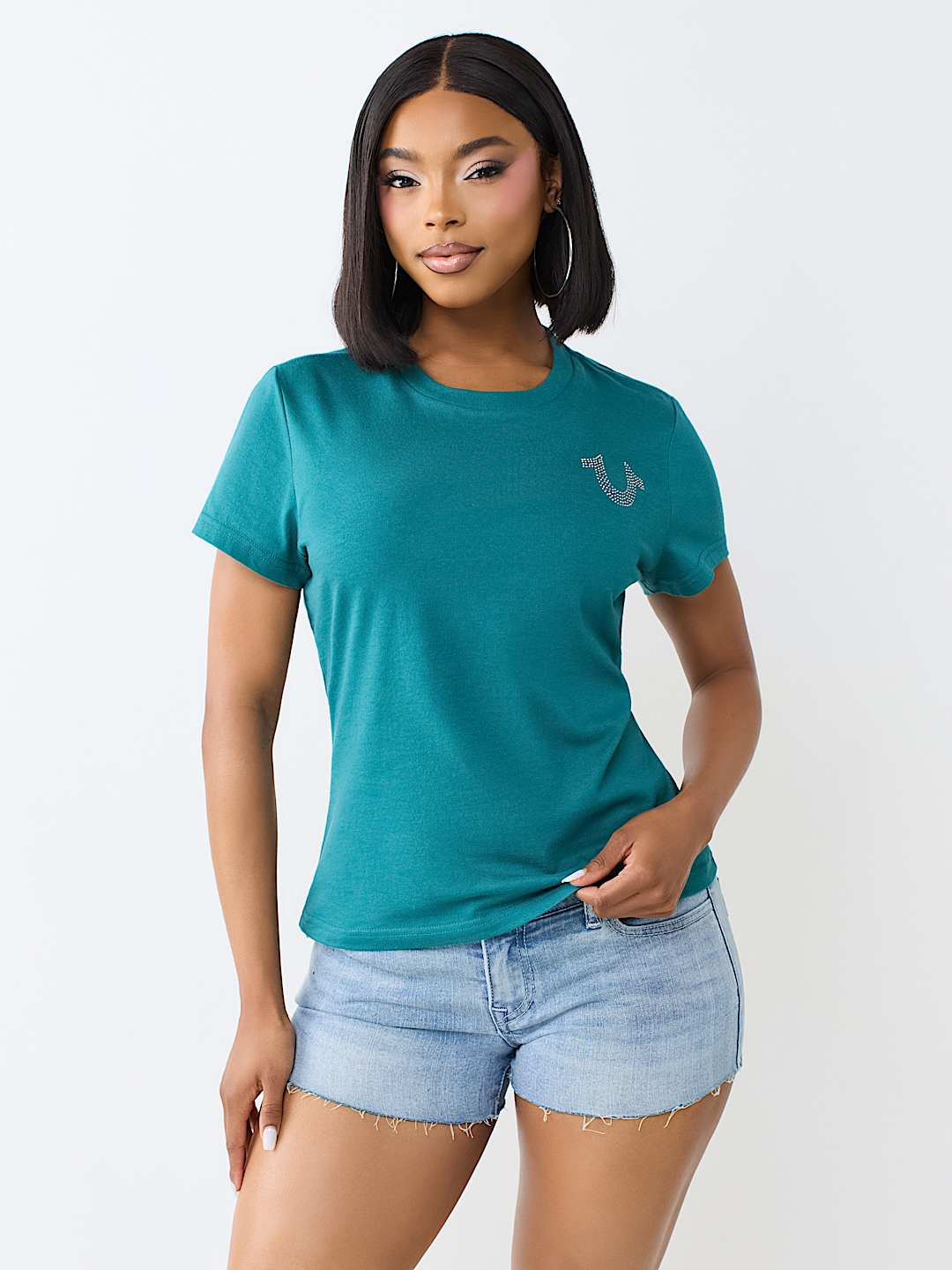 IRIDESCENT LOGO CREWNECK TEE
