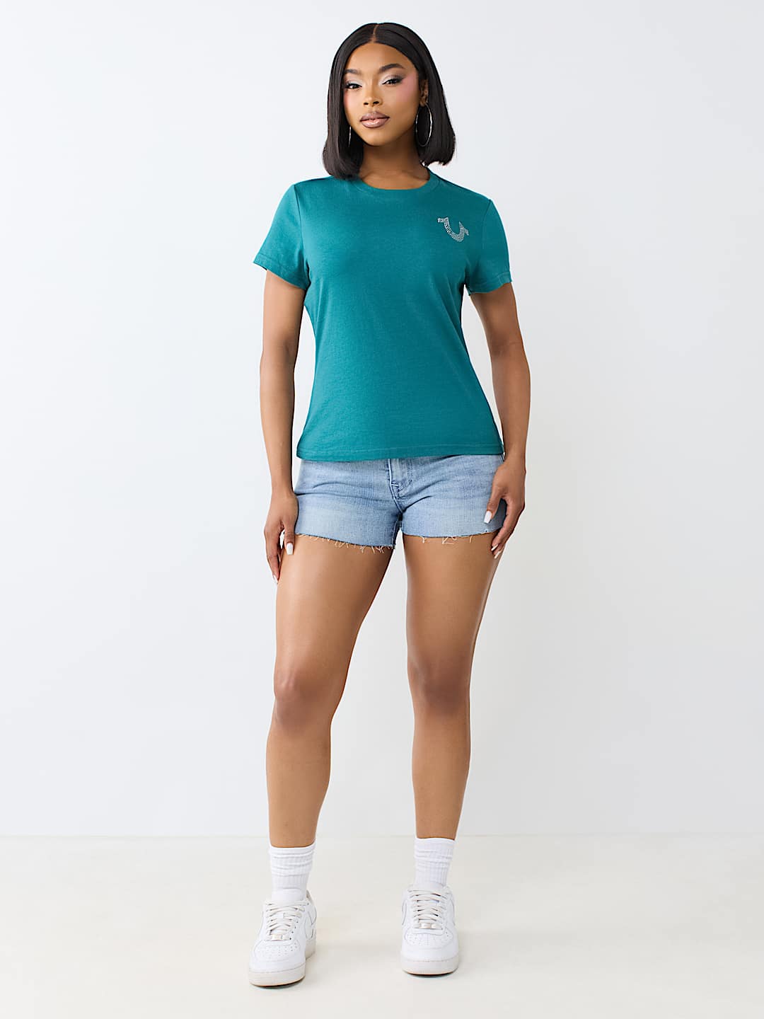 IRIDESCENT LOGO CREWNECK TEE