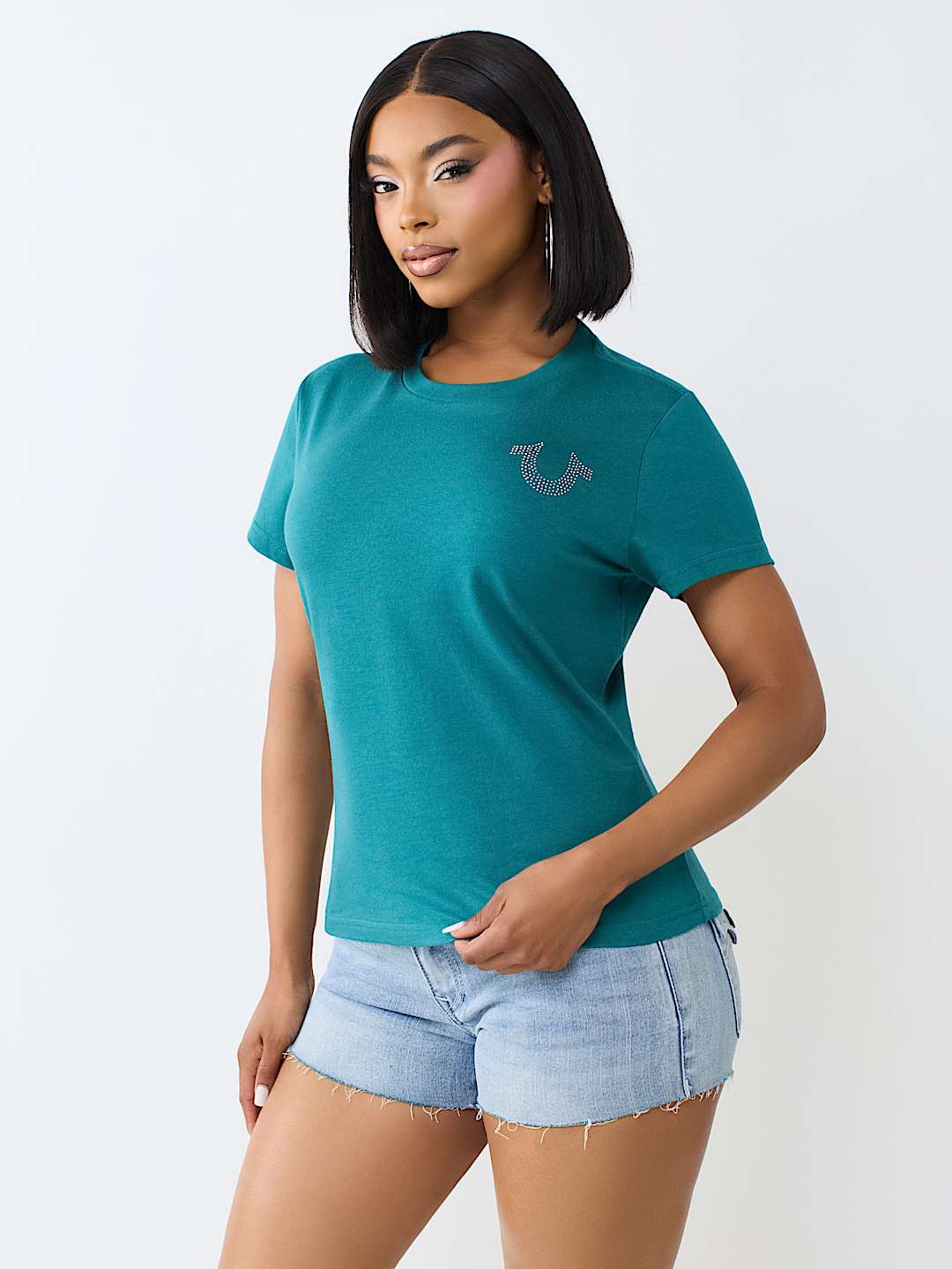 IRIDESCENT LOGO CREWNECK TEE