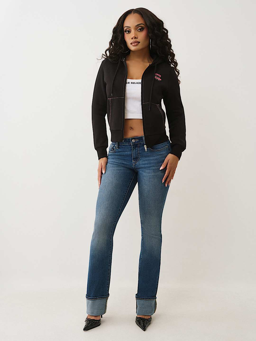 CONTRAST STITCH ZIP HOODIE, image 3