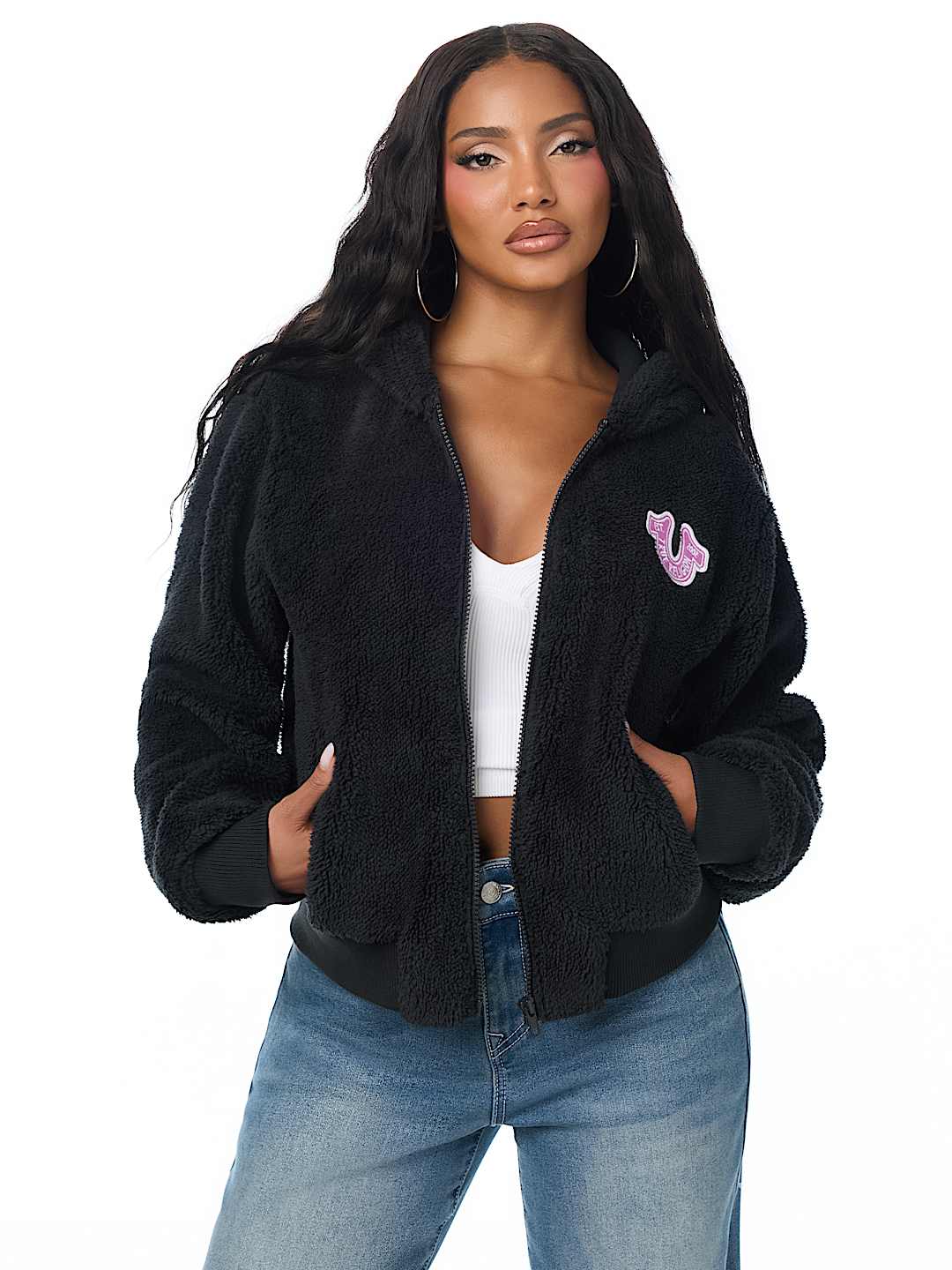 VARSITY SHERPA BOMBER JACKET