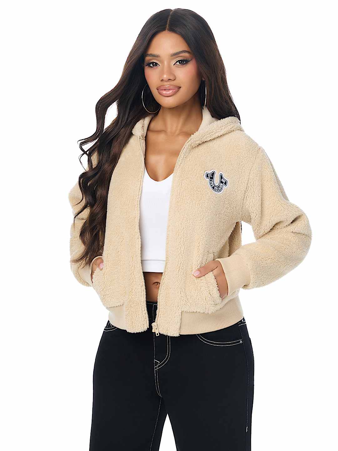 VARSITY SHERPA BOMBER JACKET