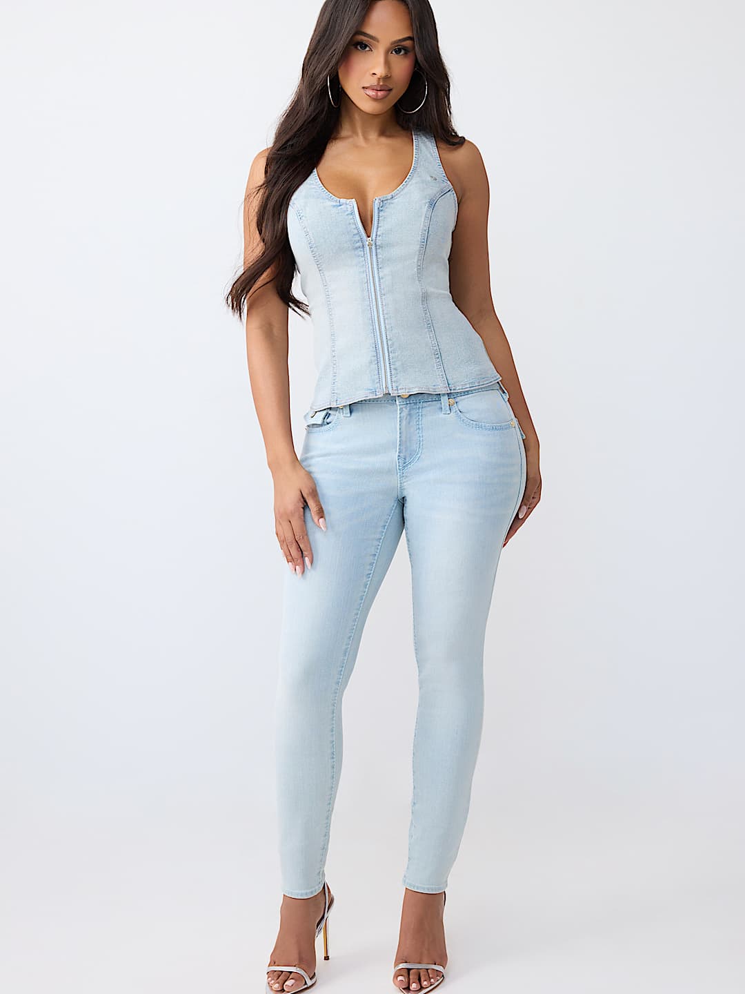 DENIM BUSTIER TOP, image 2