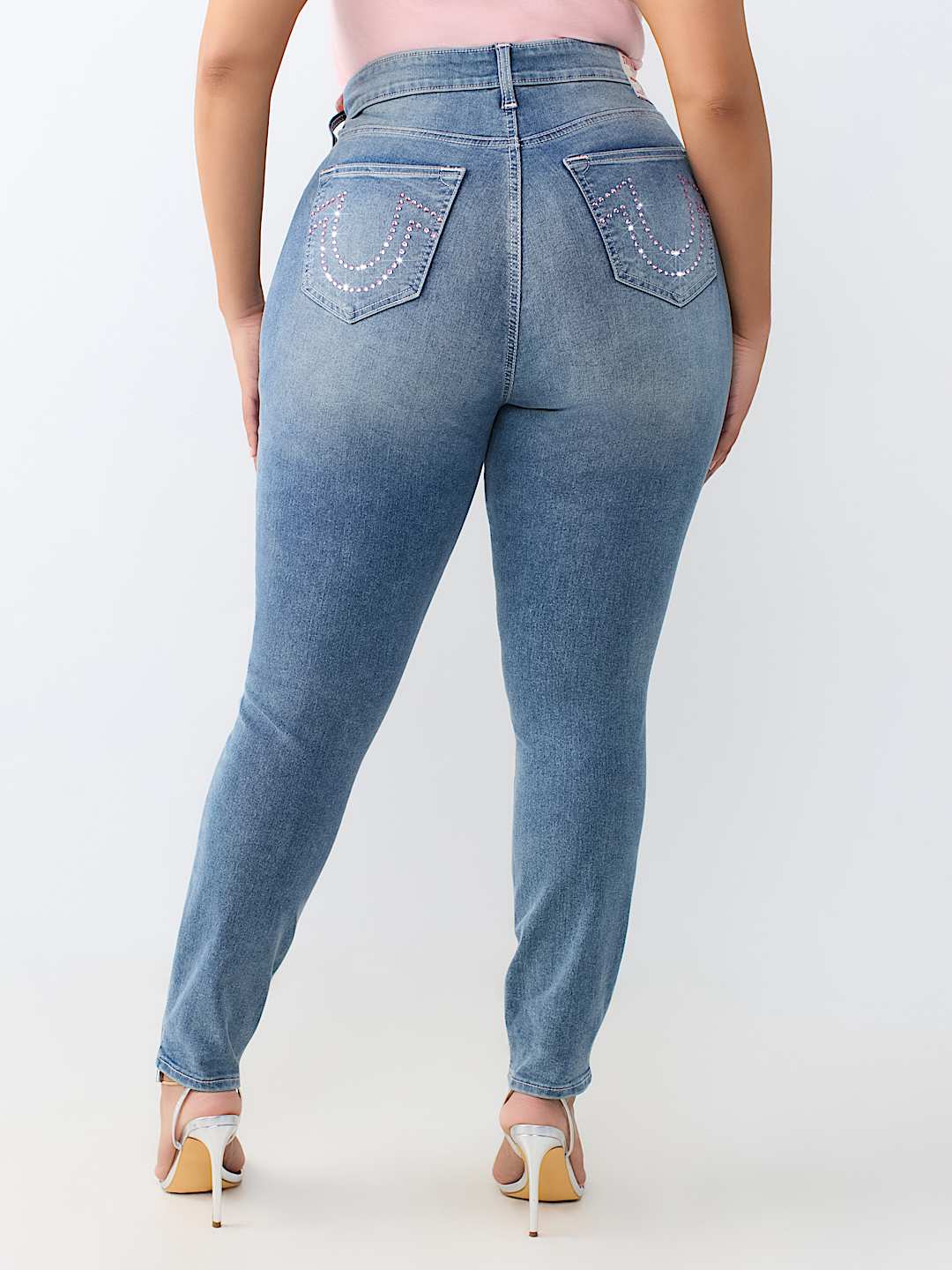 PLUS JENNIE MID RISE CRYSTAL CURVY SKINNY JEAN 