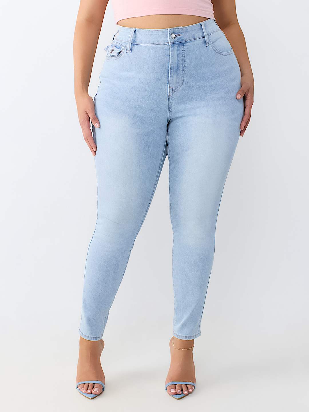 PLUS JENNIE MID RISE FLAP CURVY SKINNY JEAN