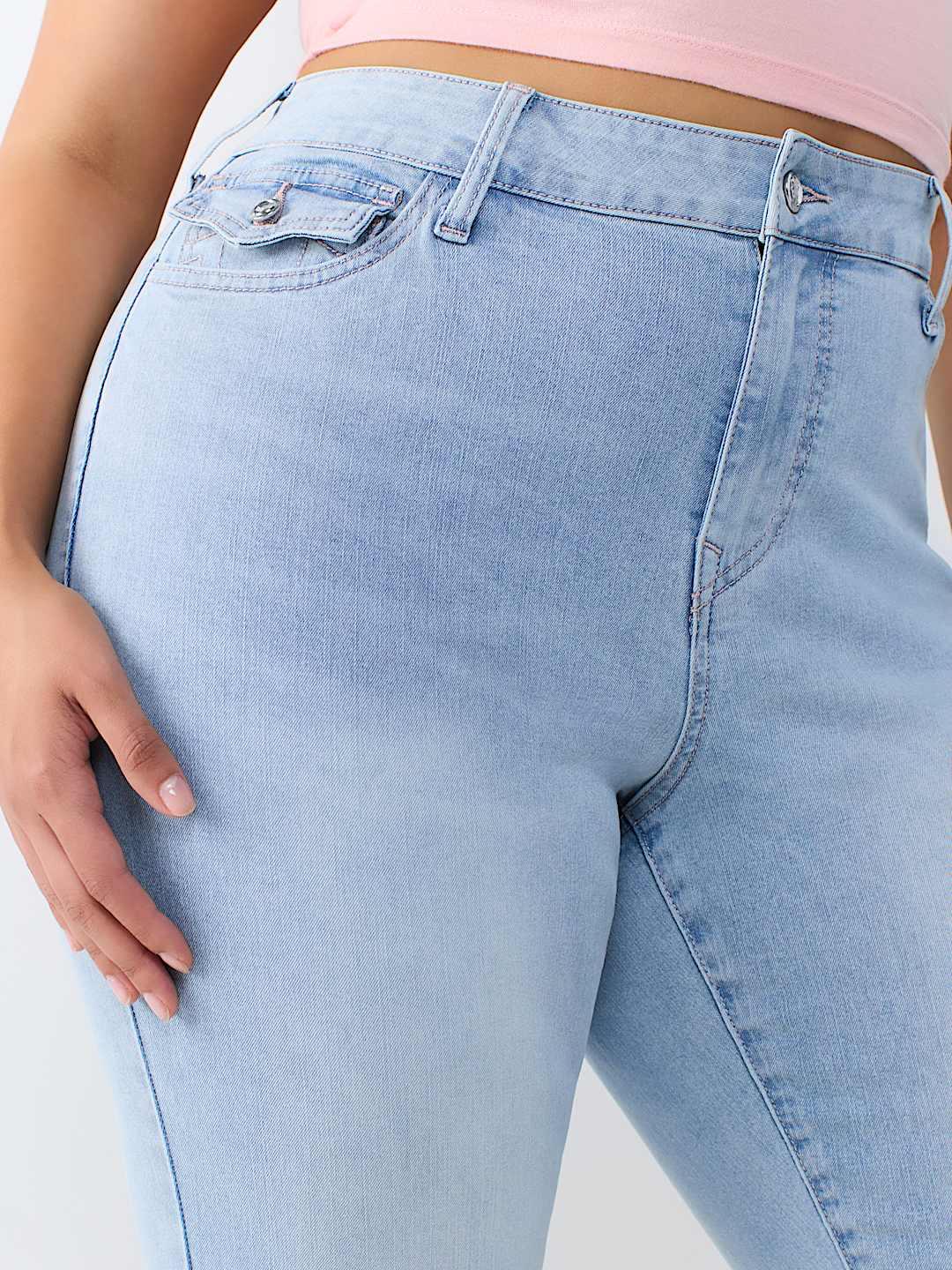 PLUS JENNIE MID RISE FLAP CURVY SKINNY JEAN