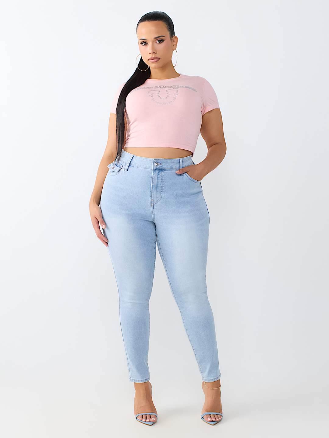 PLUS JENNIE MID RISE FLAP CURVY SKINNY JEAN