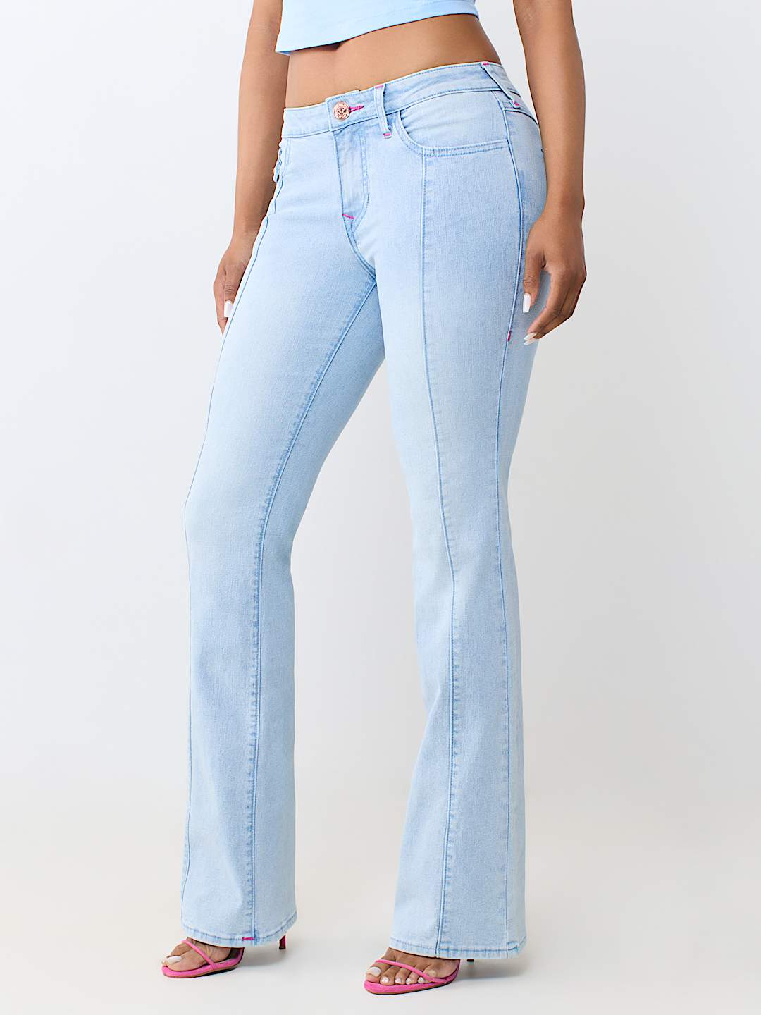 BECCA MID RISE SEAMED FLAP BOOTCUT JEAN