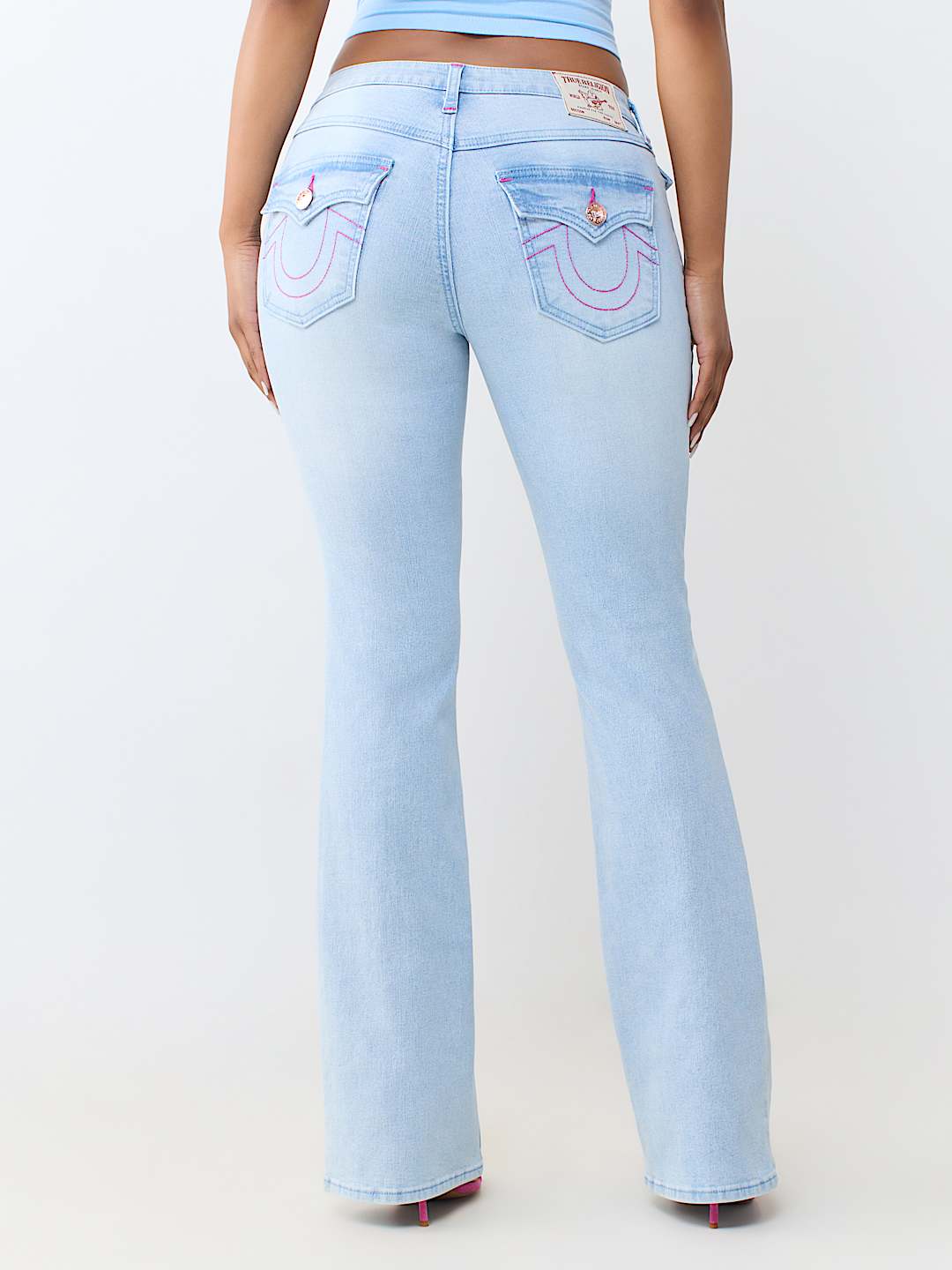 BECCA MID RISE SEAMED FLAP BOOTCUT JEAN