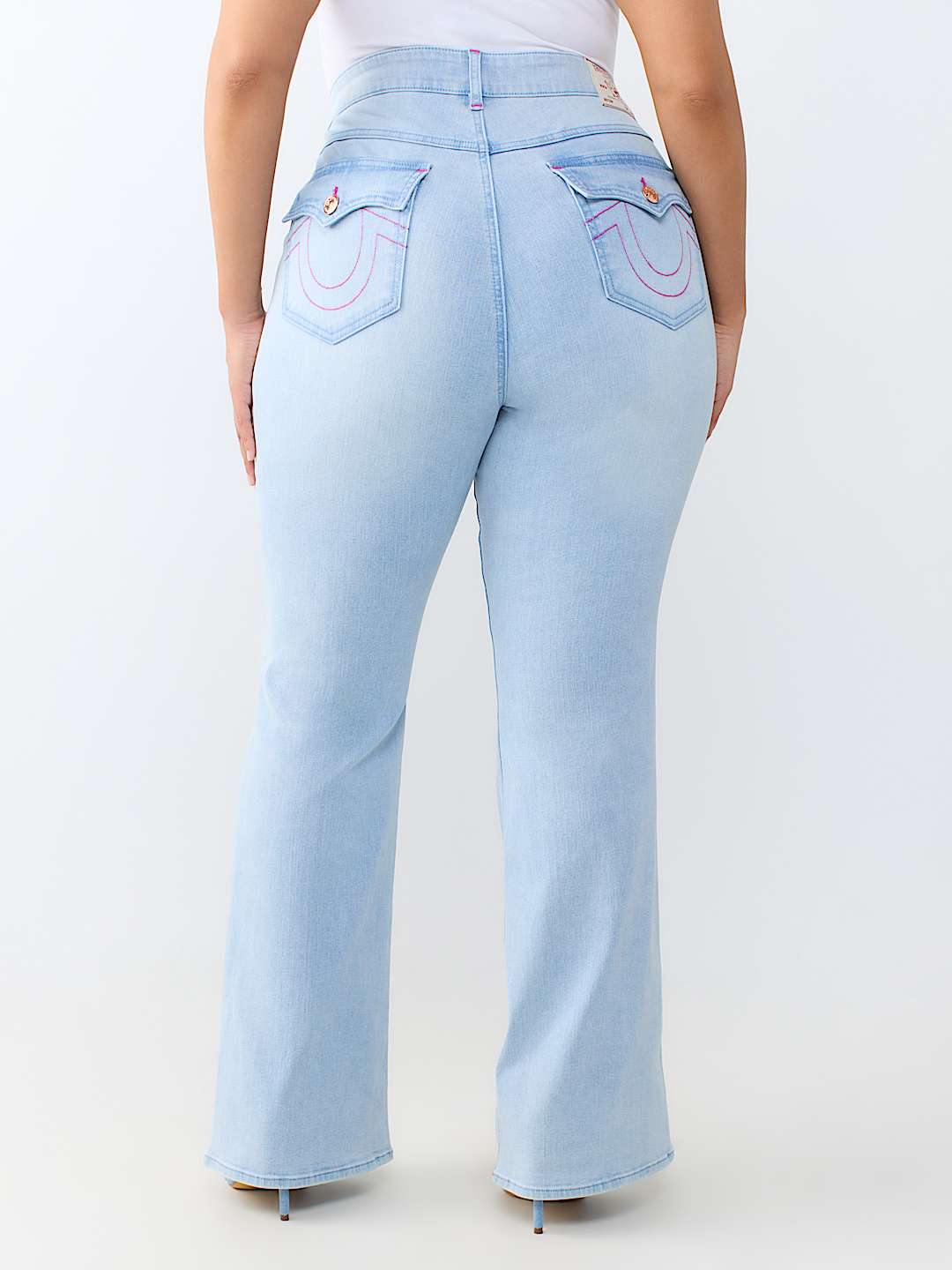PLUS BECCA MID RISE SEAMED FLAP BOOTCUT JEAN