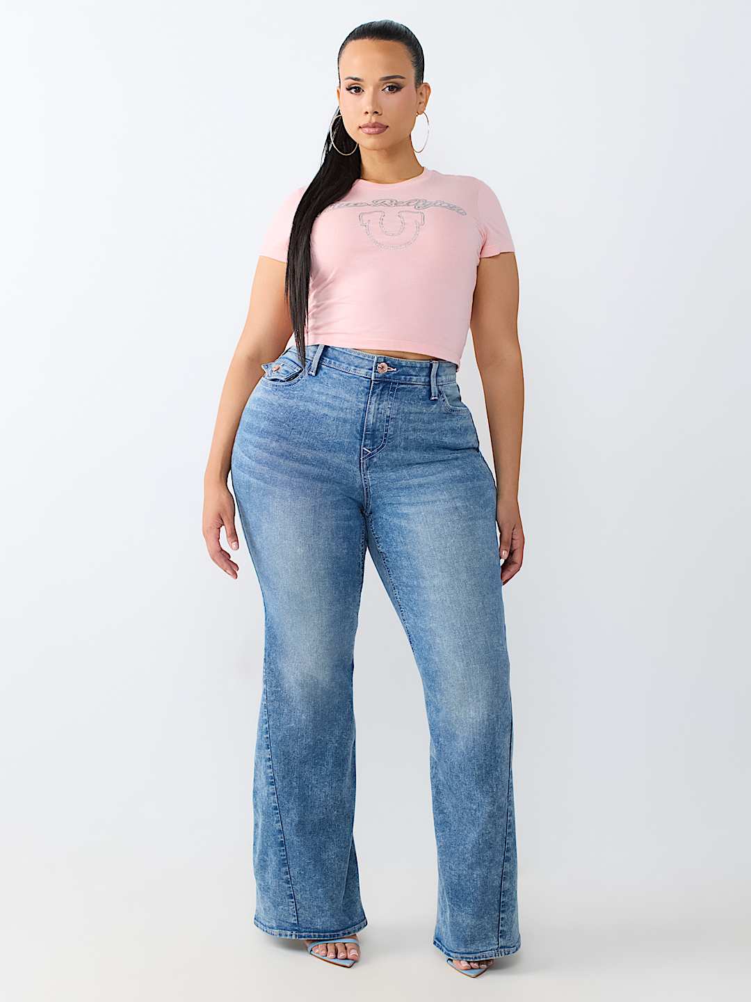 PLUS JOEY MID RISE FLAP FLARE JEAN