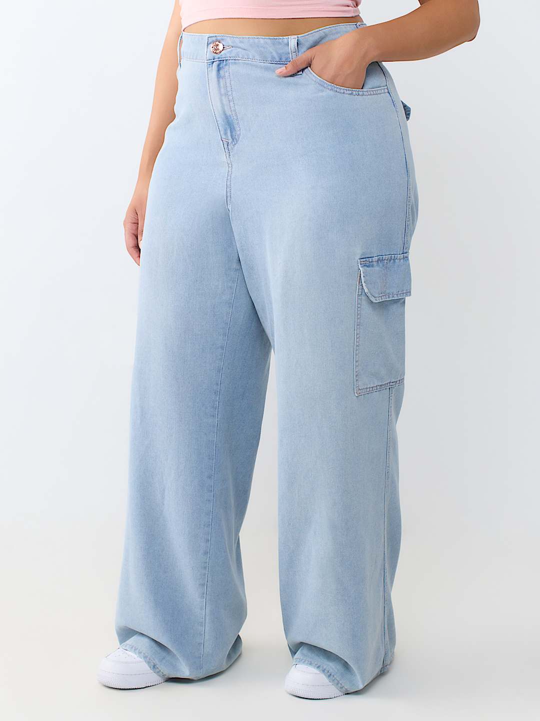 PLUS BOBBI MID RISE BAGGY CARGO JEAN