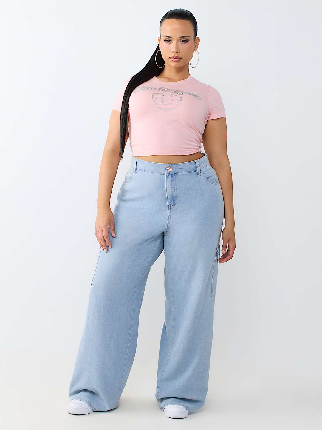PLUS BOBBI MID RISE BAGGY CARGO JEAN