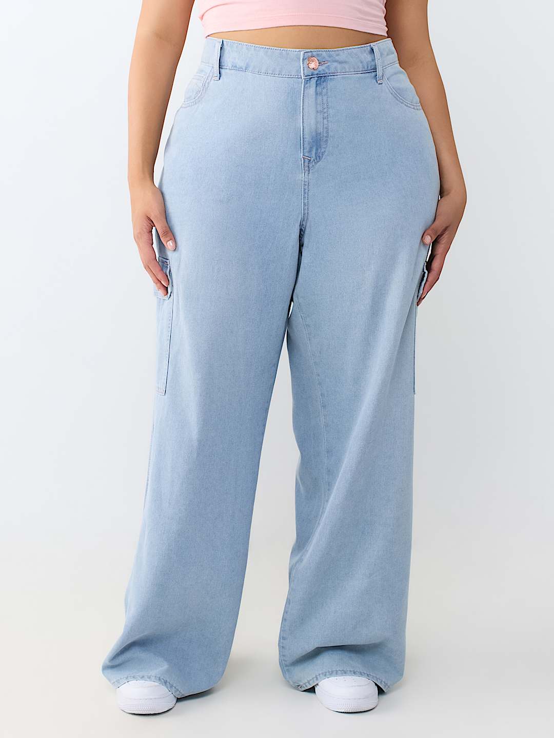 PLUS BOBBI MID RISE BAGGY CARGO JEAN