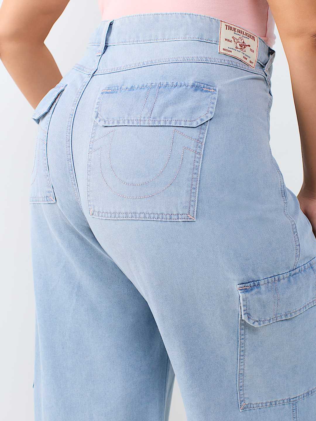 PLUS BOBBI MID RISE BAGGY CARGO JEAN