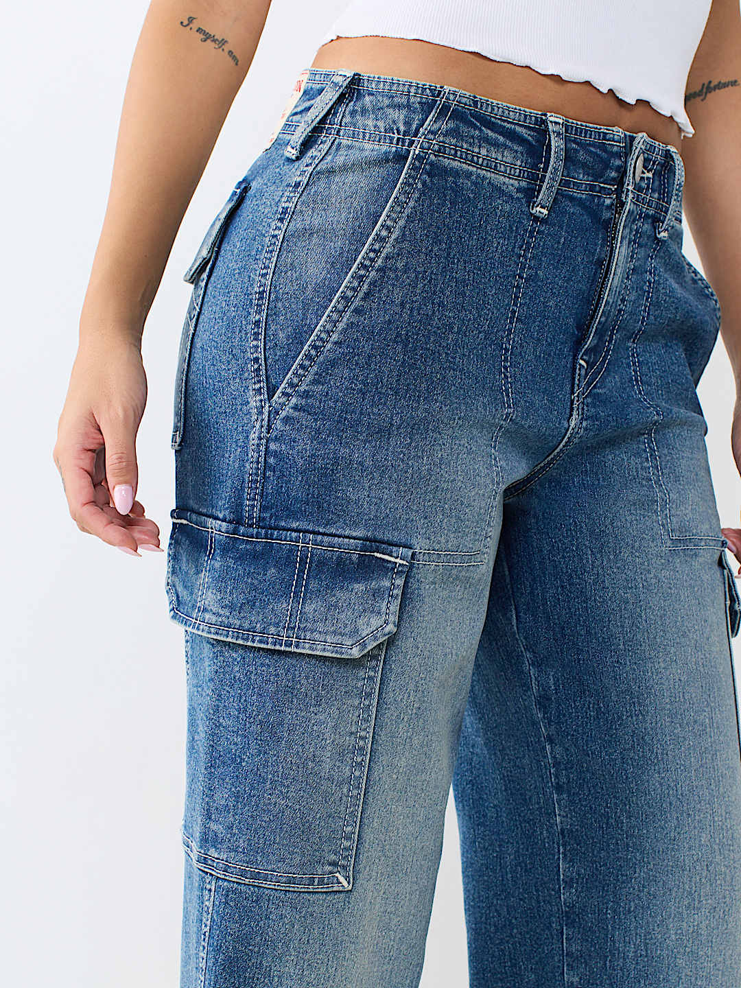 DENIM CARGO STRAIGHT JEAN
