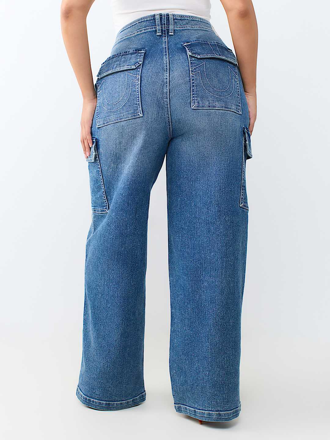 PLUS DENIM CARGO STRAIGHT JEAN
