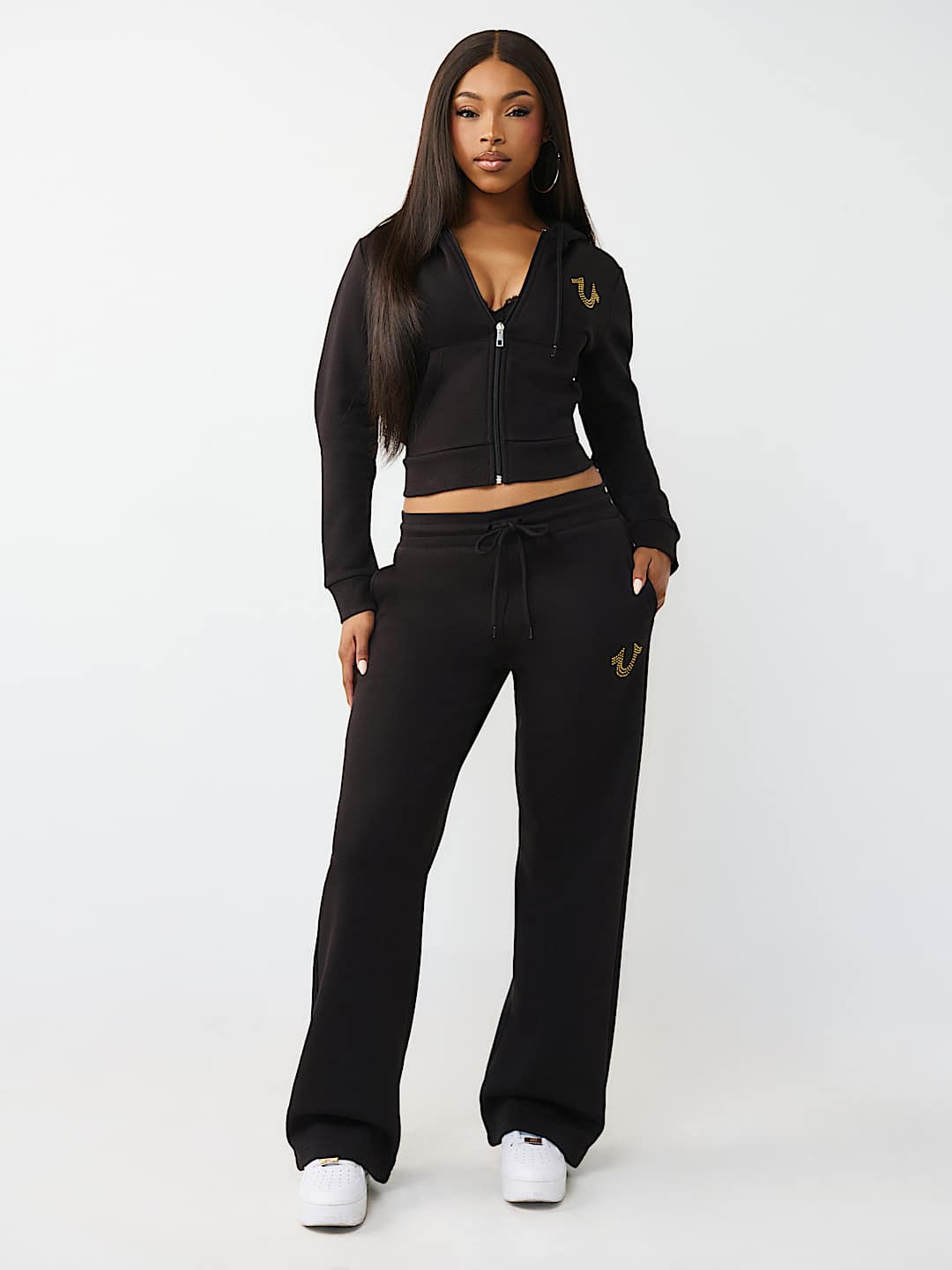 CRYSTAL HORSESHOE STRAIGHT LEG SWEATPANT, image 2